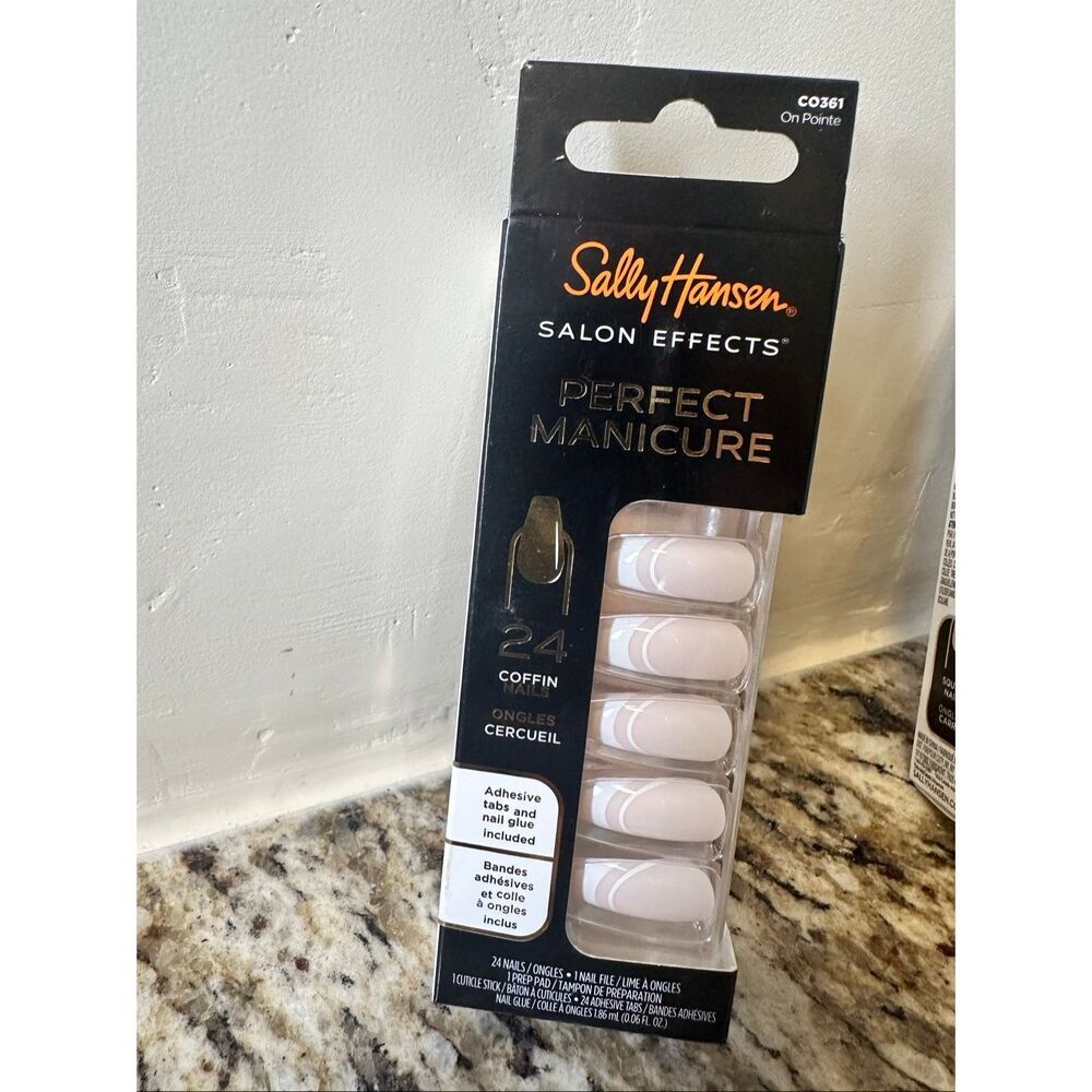 Sally Hansen Salon Effects Perfect Manicure 24 Press on Nails With Glue Coffin